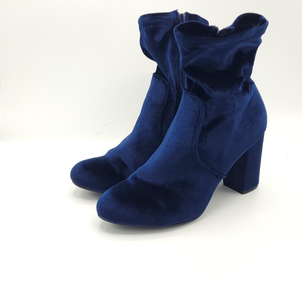 Steve Madden Edit Block Booties Deep Blue women's size 7.5
